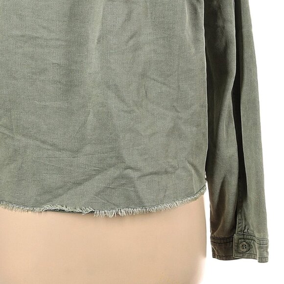 Bella Dahl Size L Long sleeve soft fabric sage green button-down shirt - Picture 5 of 5